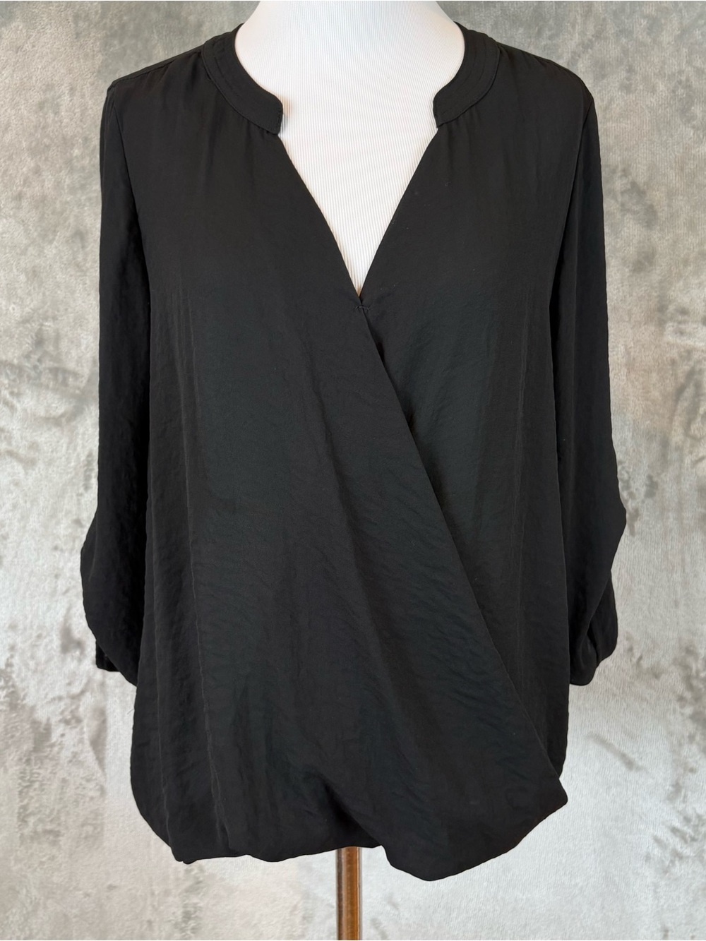 NWT A.n.a Wmn’s Black V-Neck Wrap Blouse Top S